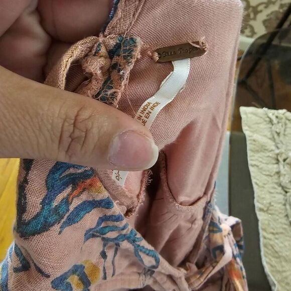 Free People Anita Tropical Printed Maxi Dress Size L Desert Rose Combo - Picture 10 of 11